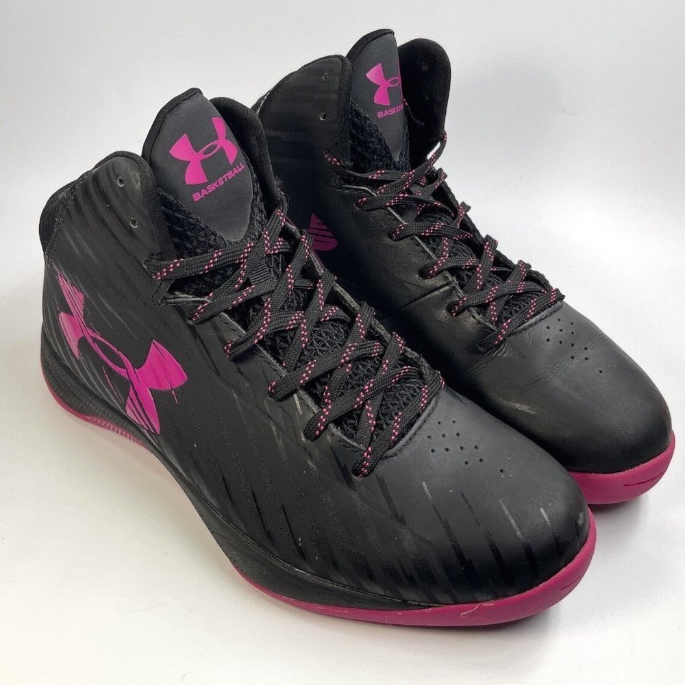 Women's Shoes Under Armour Jet black Pink Basketball Sport Size US 9.5 EUR 41